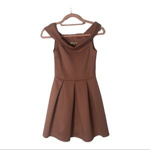 Charlotte Russe, Dark Peach, off shoulder, pleated, size XS, EUC